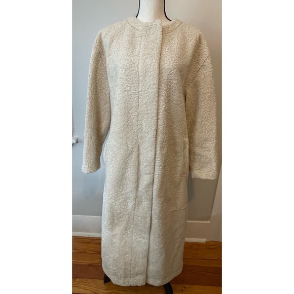 NWT | Something Navy | Long Faux Shearling Coat (Nordstrom Exclusive) - Picture 4 of 6